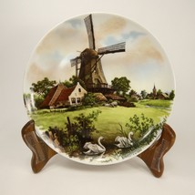 Vintage 1984 Royal Schwabap Hand Decorated Plate Windmill Scene Holland 7&quot; FDJXX - £7.99 GBP