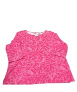 Quaker Factory Women’s Plus Size 1x Pink Floral Rhinestone Top 3/4 Sleev... - $27.97 CAD