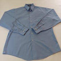 Arrow Fitted Poplin Wrinkle Free Men&#39;s Blue Long Sleeve Button Shirt Sz ... - €8,95 EUR