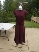 Nwot Ann Taylor Burgendy Dress W Belt 6P - £25.50 GBP