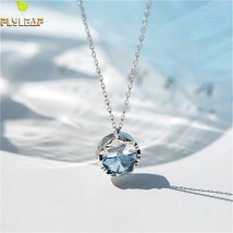 Flyleaf Blue Crystal Sea Mermaid Tail Necklaces &amp; Pendants For Women 925 Sterlin - £14.56 GBP