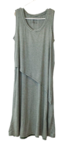 Cuddle Dudds Dress Size M Green/White Stripes Overlapping Asymmetrical B... - $15.75