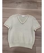 VINTAGE ST. JOHN SPORT BY MARIE GRAY V NECK SHORT SLEEVE KNIT SWEATER SZ S - $1,145.93 MXN