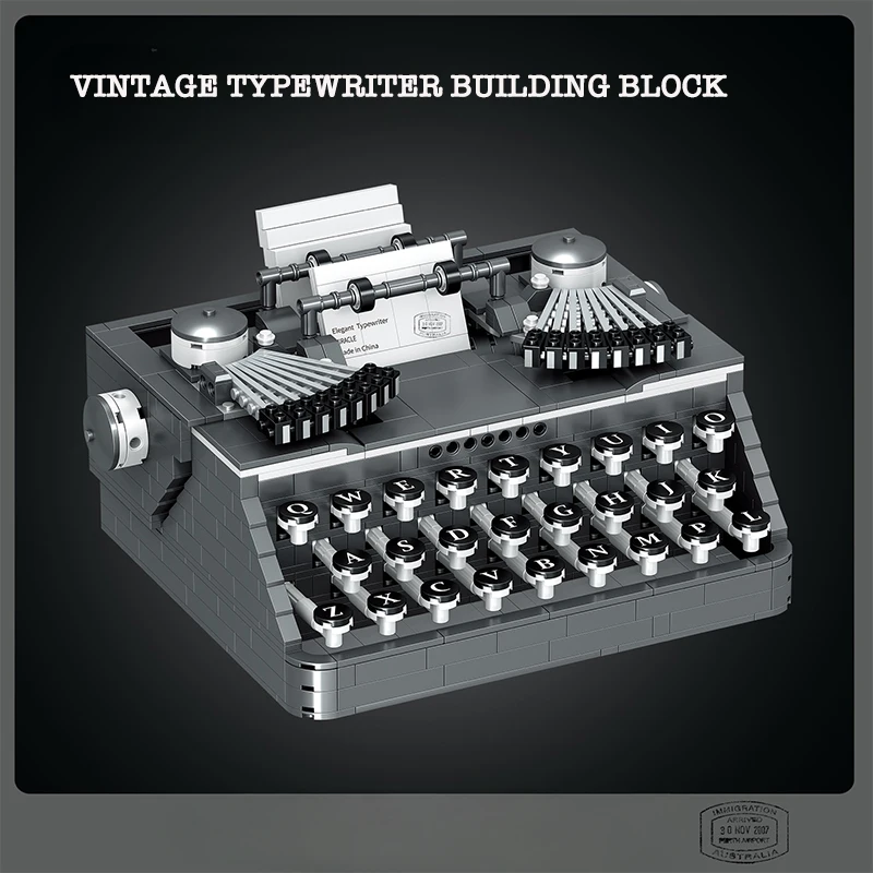 Retro Typewriter Building Blocks Classic Printer Collectible Display Model Set - £57.25 GBP