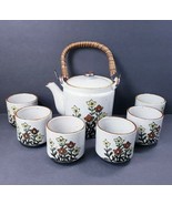 Vintage Speckled Stoneware Hand-Painted Floral Tea Set - £33.90 GBP