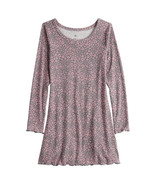 NEW Girls Pink Floral Ribbed Knit Dress sz XXS 4/5 long sleeves fit &amp; flare - $12.50