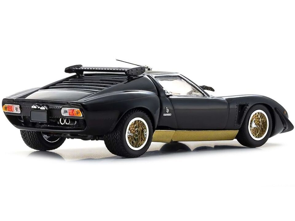 Lamborghini Miura SVR Black with Gold Accents and Wheels 1/43 Diecast Model Car - $80.51