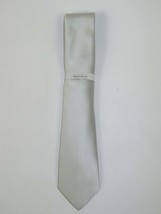 Men's Perry Ellis Tie Classic Satin Silky Feel #Perry-2 Solid Silver Gray image 2