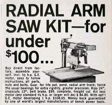 1969 Machine &amp; Tool Radial Arm Saw Kit Advertisement Tools Woodworking E91H - $19.99