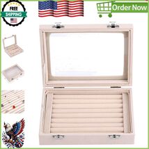 Beautiful Beige Jewelry Display Case with Removable Dividers and Secure ... - $369.07 MXN