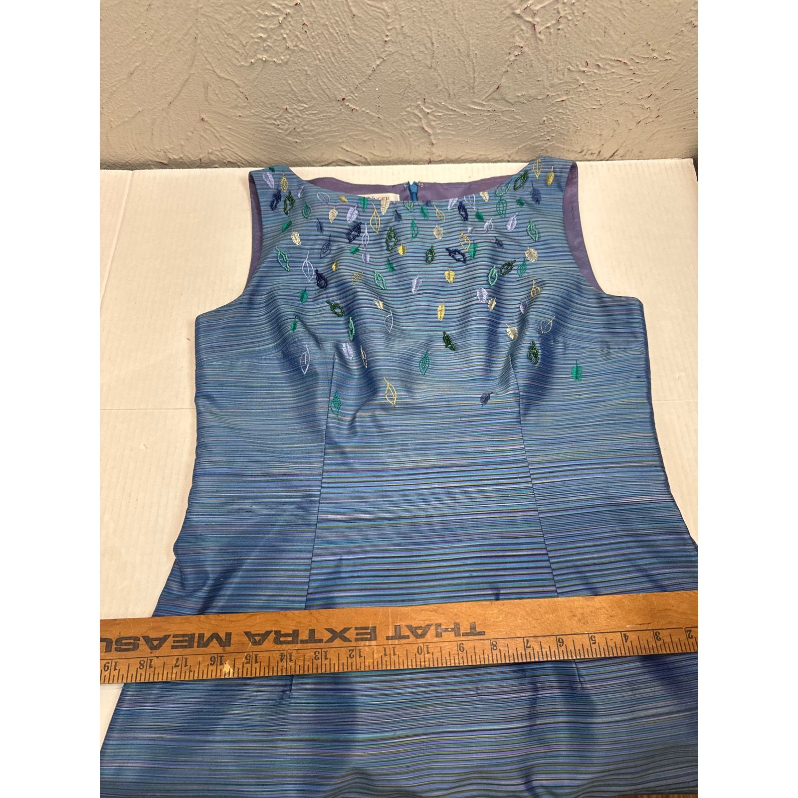 Kay Unger Womens Silk Beaded A-Line Dress With Jacket Outfit Evening Glam Size 8 Item image 10