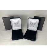2 KAY Jewelers Empty Lg  Black Velvet Jewelry Earrings Clamshell W/Blk B... - €25,75 EUR