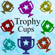 Glitter Trophy Cups1-Digital Clipart-Art Clip-Gift Cards-Banner-Gift Tag... - $37.71 MXN