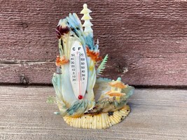 VTG ReTrO Seashell Art Small Desk Thermometer - £19.53 GBP