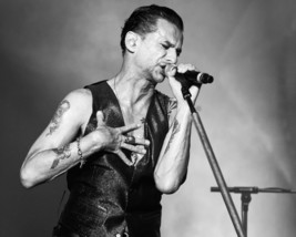 Depeche Mode Dave Gahan iconic in concert black leather vest 16x20 Canvas Giclee - £54.98 GBP