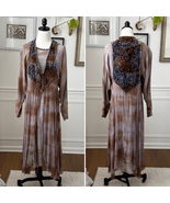 2pc URU Kristine St. Rrik Woman’s Tie Dye Silk Maxi Dress Duster Vest On... - $199.78 CAD