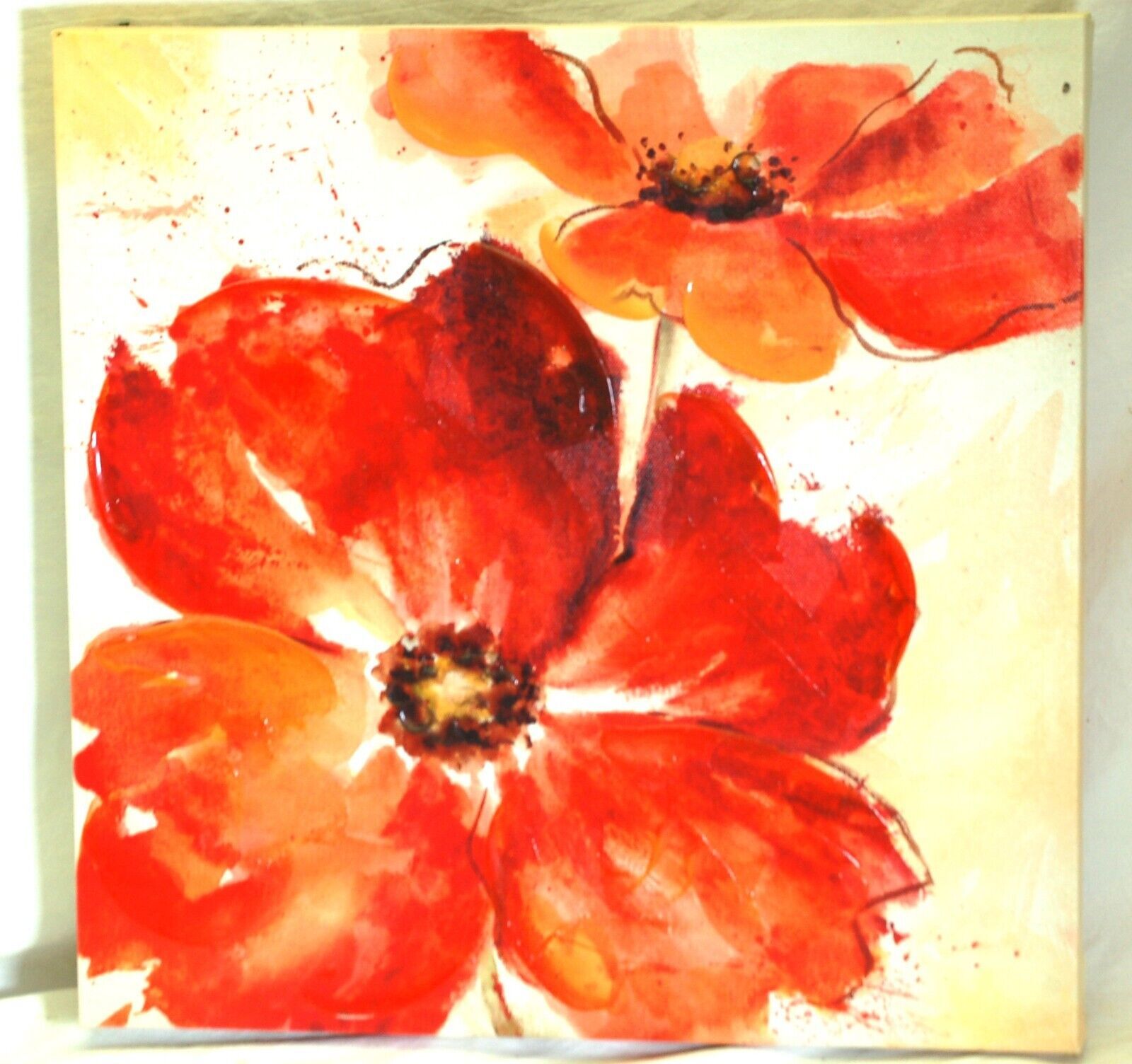 Primary image for Floral Wall Art Picture Hand Painted on Stretched Canvas a