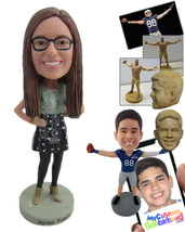 Personalized Bobblehead Happy Cute Girl In Funky Skirt - Leisure &amp; Casual Casual - £72.97 GBP