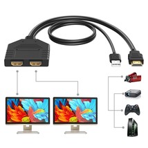 4K 60Hz Hdmi Splitter 1 In 2 Out Hdmi Cable Male To Dual Female Hdmi 2.0... - £21.59 GBP