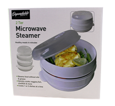 2 Tier Microwave Steamer Healthy Cooking Quick Fast Vegetables, Fish, Sh... - $14.84