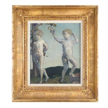 &quot;Brothers&quot; by Arthur Bowen Davies Oil on Canvas Framed 12&quot; x 10&quot; - £4,885.87 GBP