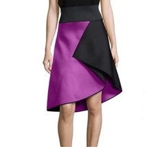 Milly Peau De Soie Bonded Black and purple Skirt size 4 - $137.20