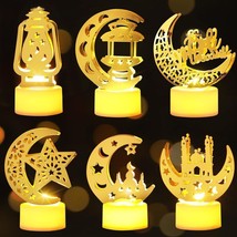6pcs Ramadan Decorative Lantern for Home with Warm LED Candle Design فانوس رمضان - £71.97 GBP