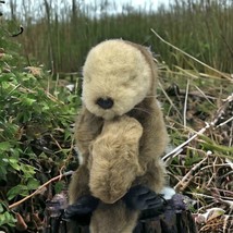 Vintage Fiesta Brown Sea Otter with Baby 13” Stuffed Animal Lovey Plush  Cute! - $14.84