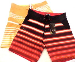 MICROS Men&#39;s Board Shorts Swimwear with Can Opener  Orange Red variety o... - £12.62 GBP