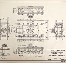 McGill University Locomotive Crosshead 1965 Mechanical Drawing Print DWEE12 - £22.52 GBP