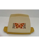 Vintage retro butterfly graphics plastic napkin holder hippie home decor - $19.75