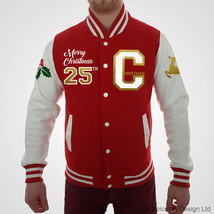 Red &amp; White Christmas Varsity Jacket – Festive 25th December Design - $150.00+