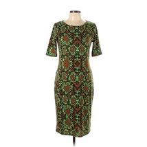 LuLaRoe LLR Julia Dress Green Multi Color Casual Dress Large - £15.05 GBP