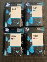 Lot 4 GENUINE HP 940 Ink Cartridge Boxes Cyan,Black,Yellow,Magenta Exp 2017,2015 - £16.81 GBP