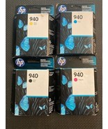 Lot 4 GENUINE HP 940 Ink Cartridge Boxes Cyan,Black,Yellow,Magenta Exp 2... - £16.55 GBP