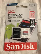SanDisk Ultra 32GB microSDHC UHS-I card with Adapter  - $9.95