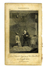 Don Quixote&#39;s Begging His Landlord to Knight Him Copper Plate Engraving 1792 - $89.01