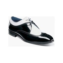 Stacy Adams Dayton II Wingtip Oxford Patent Shoes Black White 25720-111 image 11