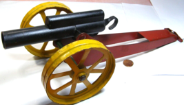 Unknown Large Towed Howitzer Cannon Tin Black/Red/Yellow RWX - $129.95