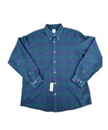 Brooks Brothers Regent Fit Non Iron Blue/Green Plaid Button Down Polo Sh... - $33.85