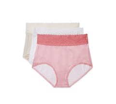 Warner&#39;s Women&#39;s Panties Ultra-Soft Brief w/ Lace Waist 3-Pack Small (5)  - £9.40 GBP