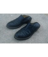 Vintage black ostrich handmade low heel mules slip on fits US 7 - £29.58 GBP