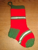 Hand Made 7&quot; Crochet Christmas Stocking - $5.00