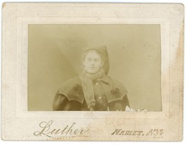 Circa 1890&#39;S Luther Unique Cabinet Card Of Woman With Christmas Outfit New York - £11.00 GBP