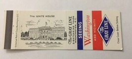 Vintage Matchbook Cover Matchcover Gray Line Bus The White House Washington DC - $3.23