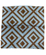 Blue Brown Diamond Geometric Abstract Indoor Outdoor Throw Pillow Cover ... - £29.39 GBP