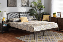 Graydon Industrial Black Bronze Metal Queen Size Platform Bed - $4,087.60 MXN