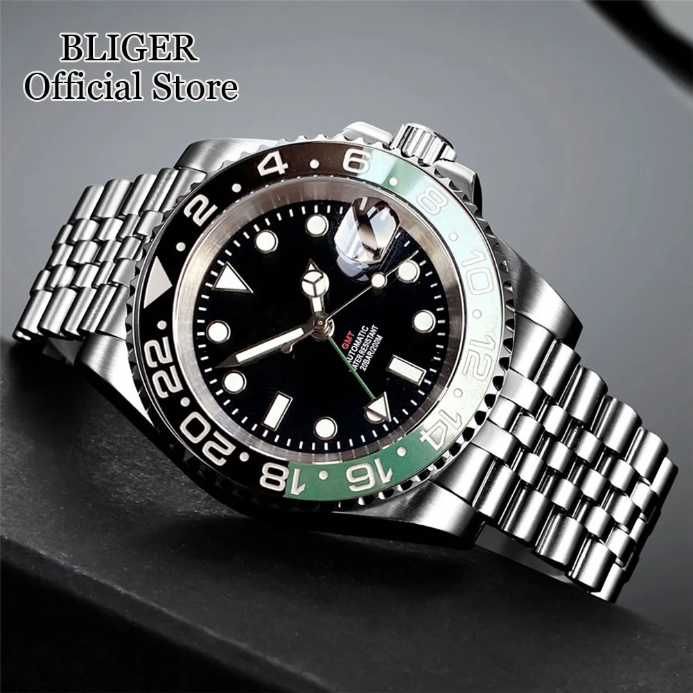 Luxury Dive NH34A 20ATM Waterproof 40mm Black Dial GMT Function NH34 GMT... - $196.10
