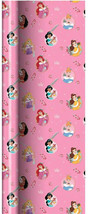 2 Rolls Pink Disney Princess Christmas Gift Wrapping Paper 50 sq ft Total - $4.49