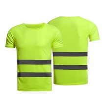 Summer Reflective t-shirt Yellow Orange High Visibility Safety Work Running Shir - £87.95 GBP